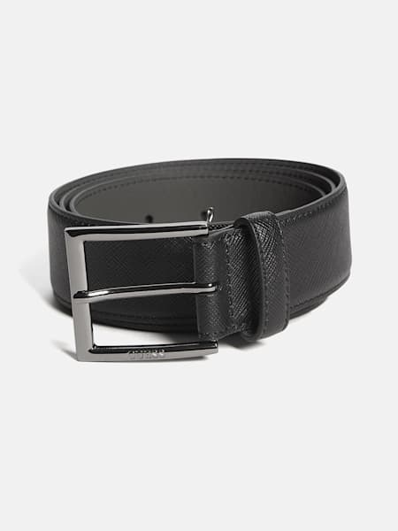 Faux Saffiano-Leather Belt