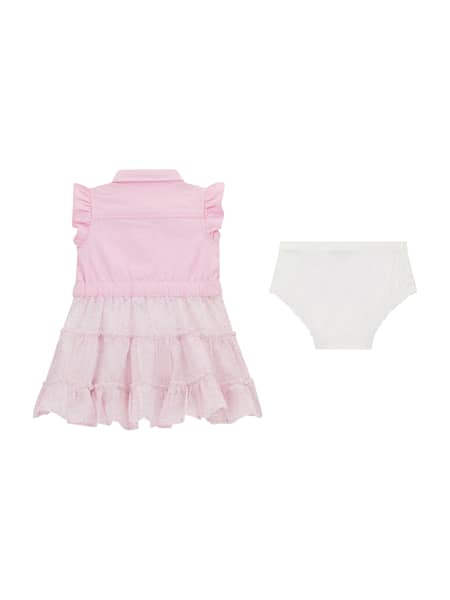 Mixed Fabric Dress and Bloomers Set (0-12M)