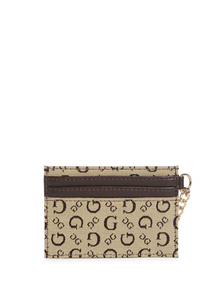 Porte-cartes à logo en jacquard Deerfield
