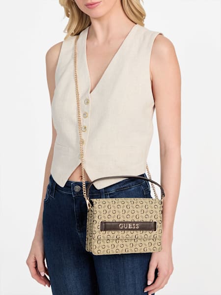 Mini sac à bandoulière à logo en jacquard Deerfield