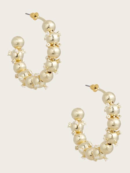 Boucles d'oreilles en anneau de perles brossées