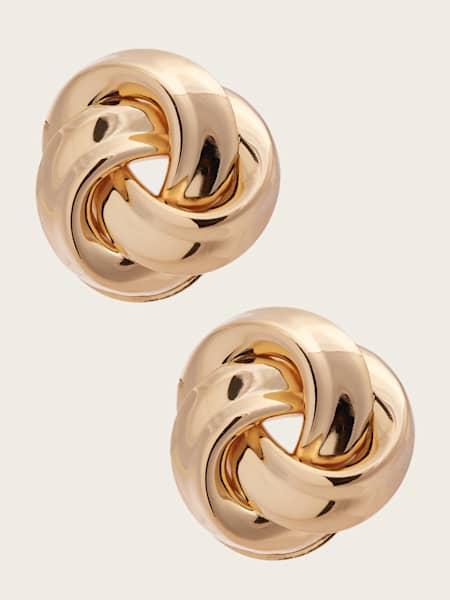 Gold-Tone Knotted Stud Earring