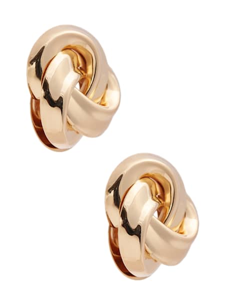 Gold-Tone Knotted Stud Earring