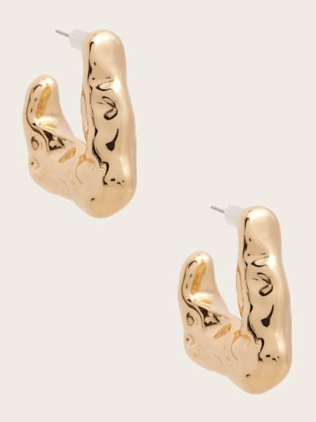 Gold-Tone Geo Hoop Earring