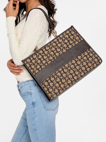 Myrtille Jacquard Logo Tote