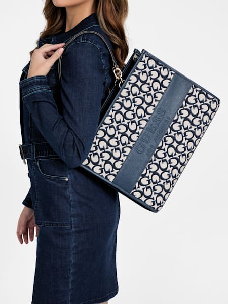 Myrtille Jacquard Logo Tote
