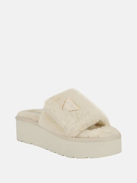 Alista Faux-Fur Platform Slide Sandals