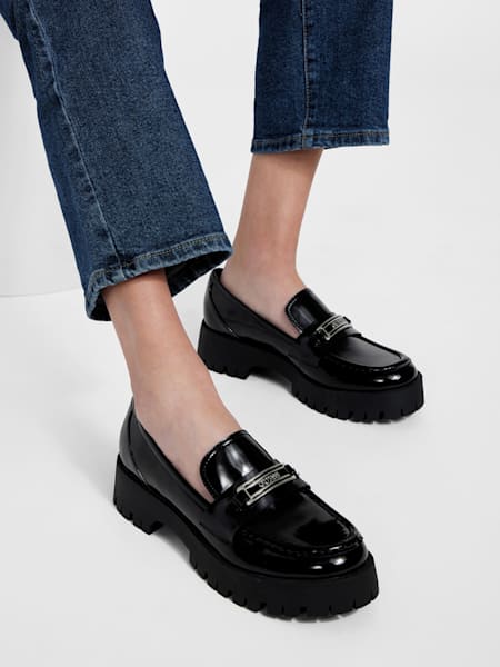 Apply Faux-Leather Logo Loafer