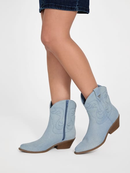 Daleton Denim Cowboy Booties
