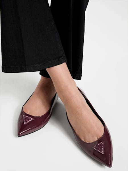 Eraca Patent Faux-Leather Flats