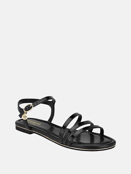 Lyndy Patent Faux-Leather Sandals