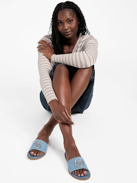 Magnify Denim Slide Sandals