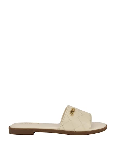 Meloria Faux-Leather Woven Slides