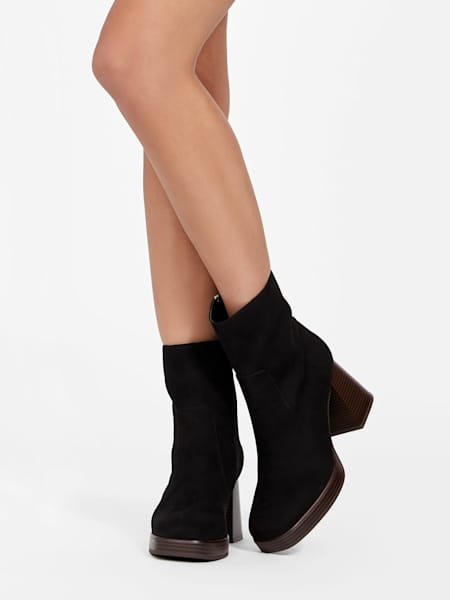 Redid Flared Block Heel Booties