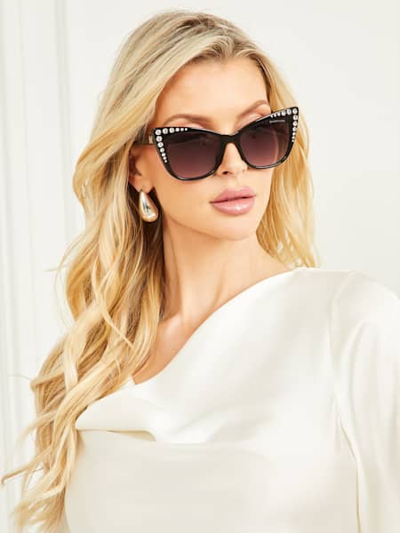 Claire Crystal Cat-Eye Sunglasses