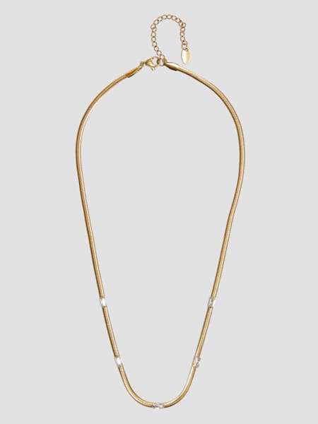 14K Gold-Plated Baguette Snake Chain Necklace