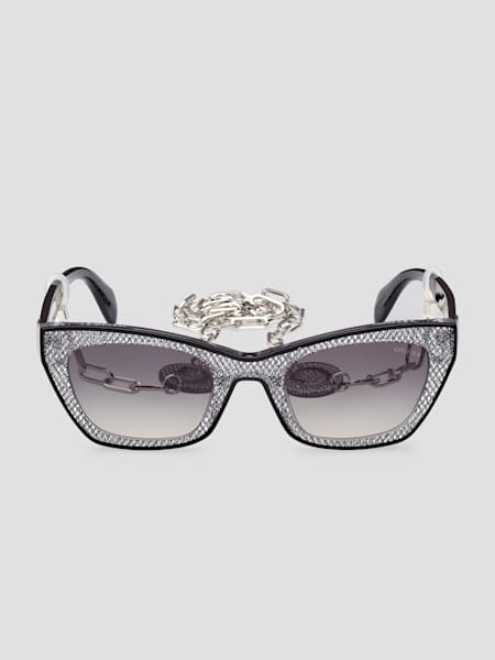 Metallic Plastic Cat-Eye Sunglasses