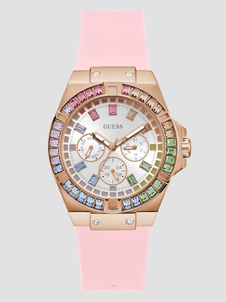 Pink Multifunctional Silicon Watch