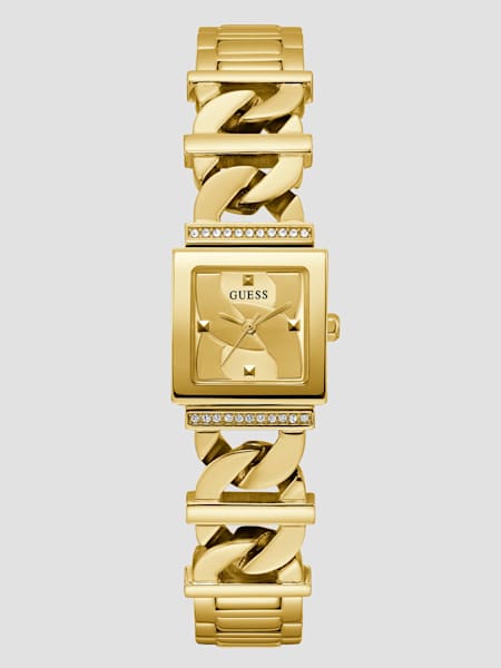 Gold-Tone Chain-Link Analog Watch