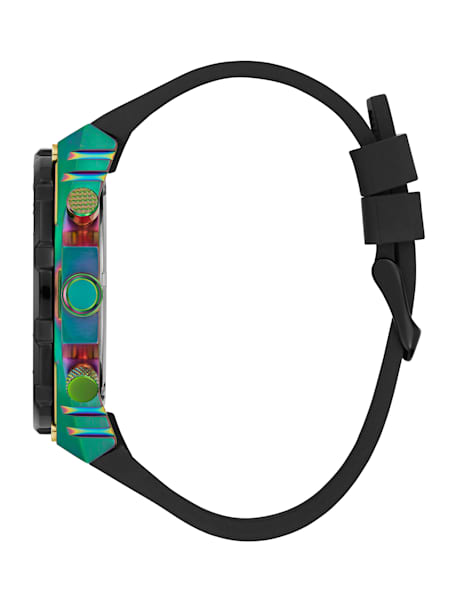 Iridescent and Black Cut-Through Multifunction Watch