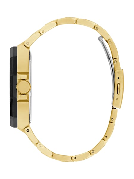 Gold-Tone and Black Textured Multifunction Watch