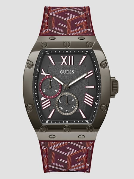G-Cube Red Leather Multifunction Watch