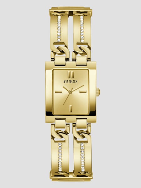 Gold-Tone Square Analog Watch