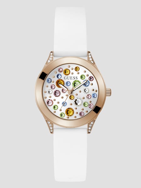 Gold-Tone Crystal Analog Watch