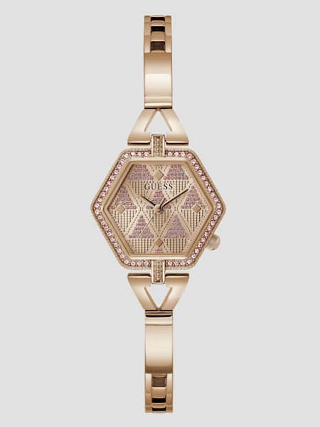 Rose Gold-Tone and Pink Analog Watch