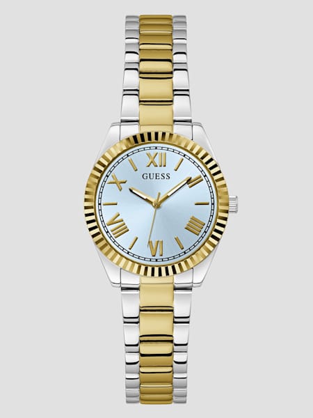 Two-Tone and Light Blue Analog Watch