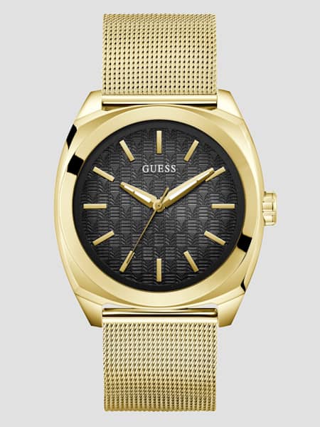 Silver-Tone and Green Analog Watch