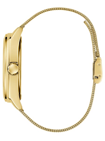 Silver-Tone and Green Analog Watch
