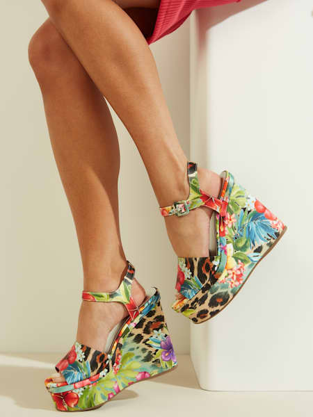 guess black platform heels