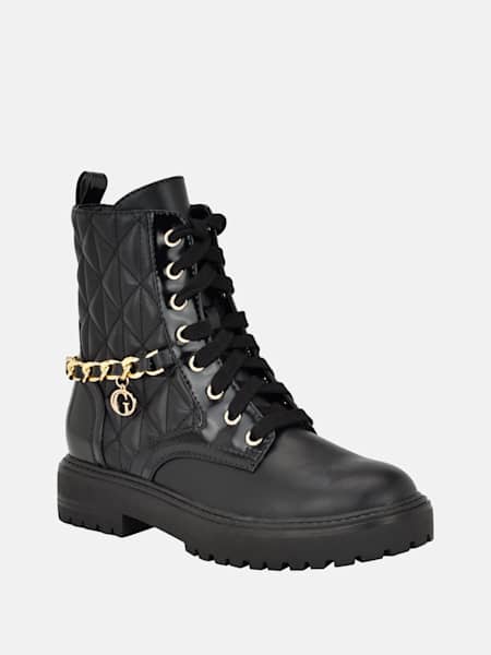 Jellard Quilted Chain Moto Boots