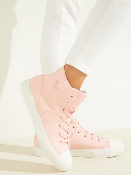 New Peachy Pink Ladies Fashion Trainers Sports Casual Star Shoes 