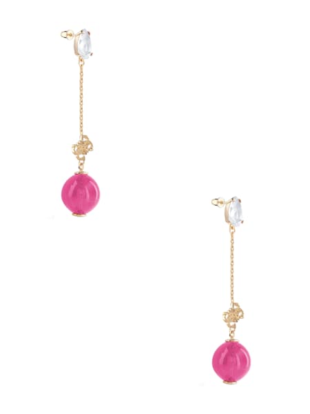 Gold-Tone and Ruby Bubble Drop Earrings