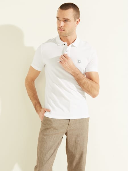 Guess Brand white Polo Shirt For Men original size M 