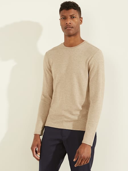 Beige long sleeve shirt mens