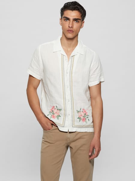 Eco Embroidered Island Linen Shirt