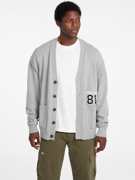 Embroidered Logo Varsity Cardigan