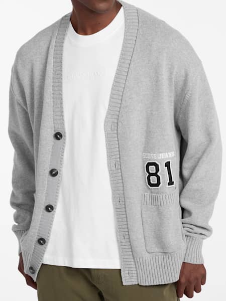 Embroidered Logo Varsity Cardigan