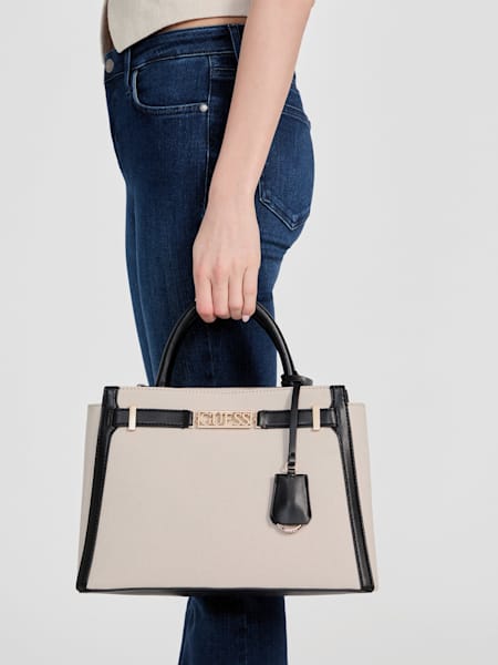 Hauser Color-Block Canvas Satchel