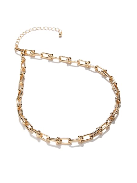 Gold-Tone Paperclip Necklace