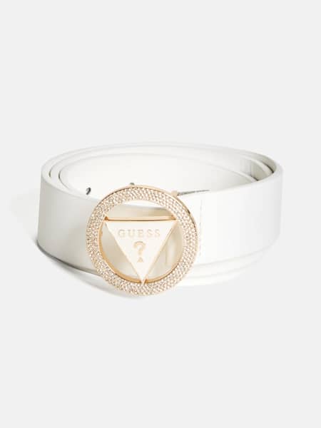 Ceinture à logo rond à pierres du Rhin