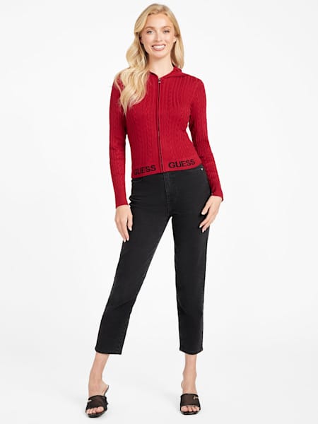 Elise Cable-Knit Sweater Zip Hoodie