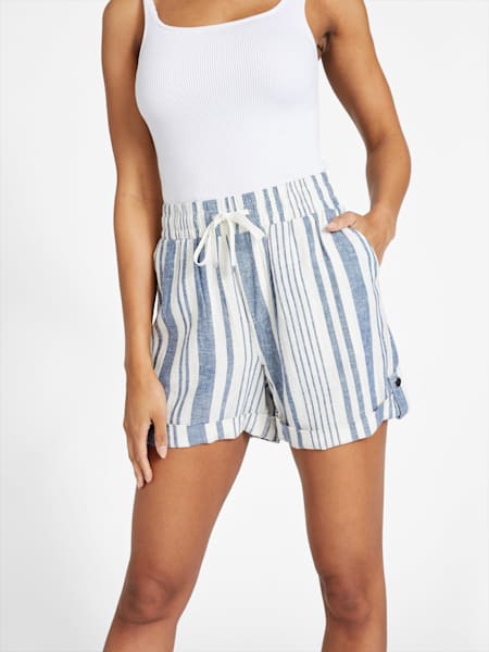 Charlotte Striped Linen Shorts