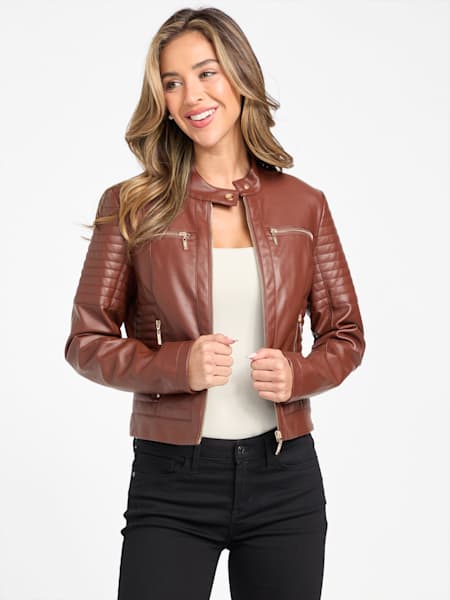 Shanny Faux-Leather Moto Jacket