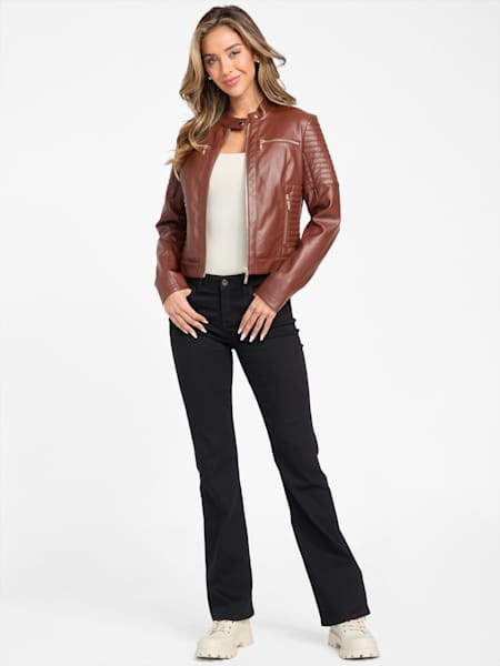 Shanny Faux-Leather Moto Jacket
