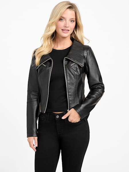 Dani Faux-Leather Moto Jacket