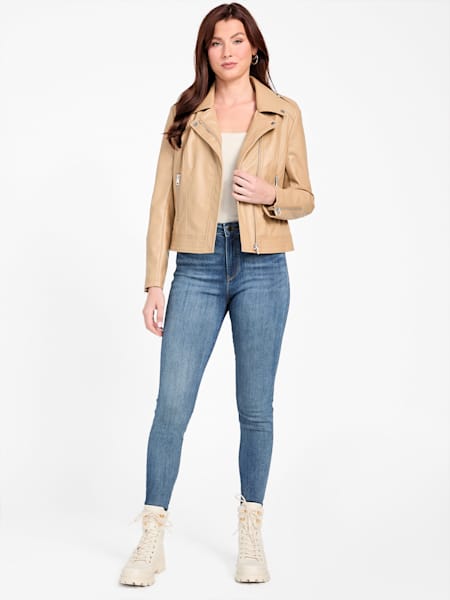 Zita Faux-Leather Moto Jacket